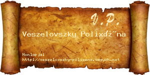 Veszelovszky Polixéna névjegykártya